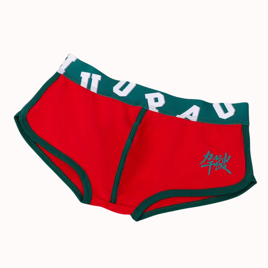 Boxer Homme taille ajustée vert et rouge maroc