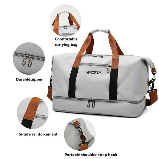 Large Capacity Travel Duffle Bag, Sports Fitness Gym Yoga Tote, Weekender Overnight Bag & Luggage Suitcase Organizer